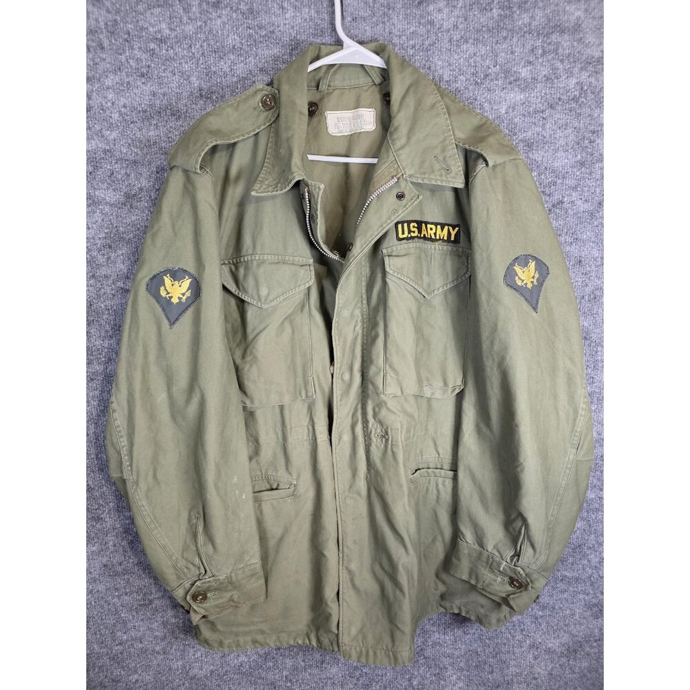Vintage US Army Jacket Mens Medium Field Military M65 Stains Damage 70s 80s